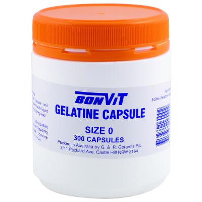 Bonvit Empty Gelatine Capsules Size '0' 300c